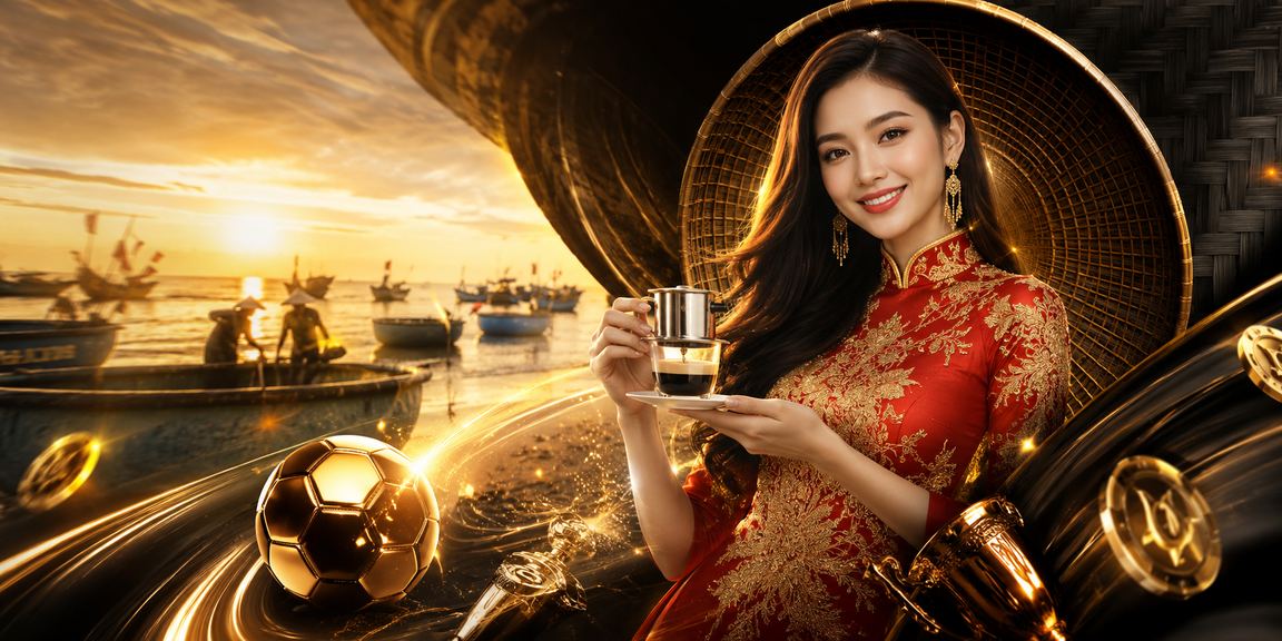 Người dùng Mũi Né ngồi theo dõi kèo thể thao ngoài trời với nón lá đặc trưng miền Trung